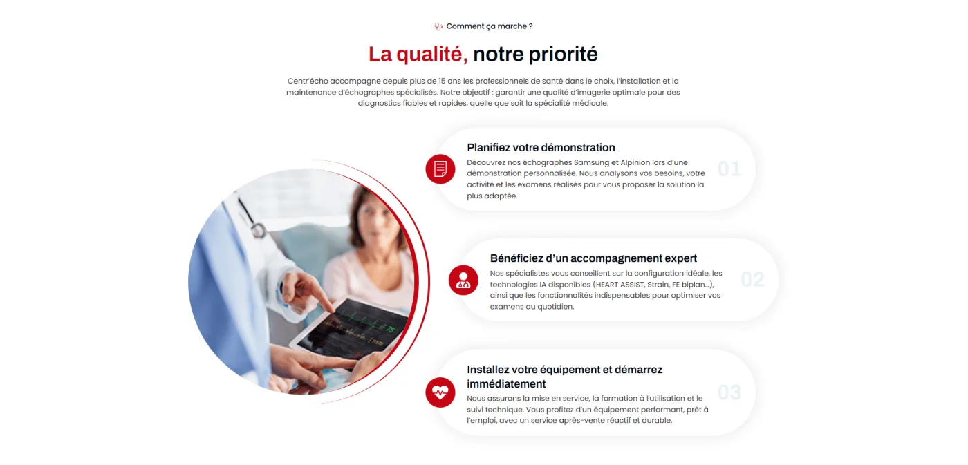 Section « La qualité, notre priorité »